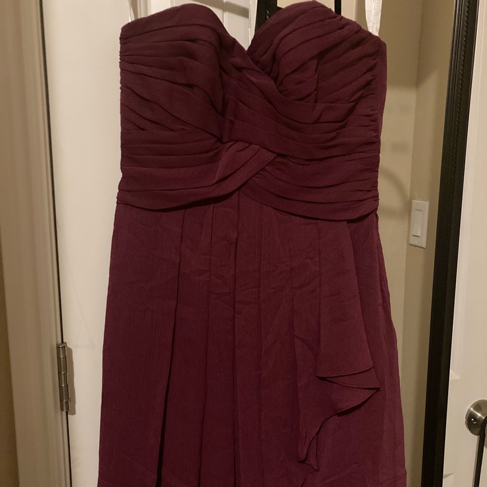 David’s Bridal Strapless Dress Sz 4 Wine